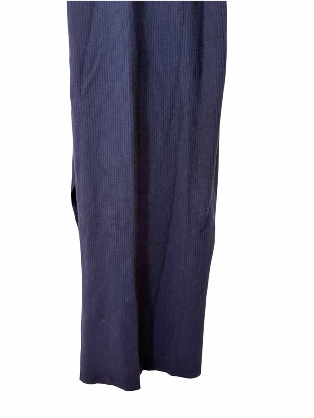 REISS Willa Ribbed Midi Dress Navy Long-Sleeve Maxi Dress with Belt - Picture 6 of 11
